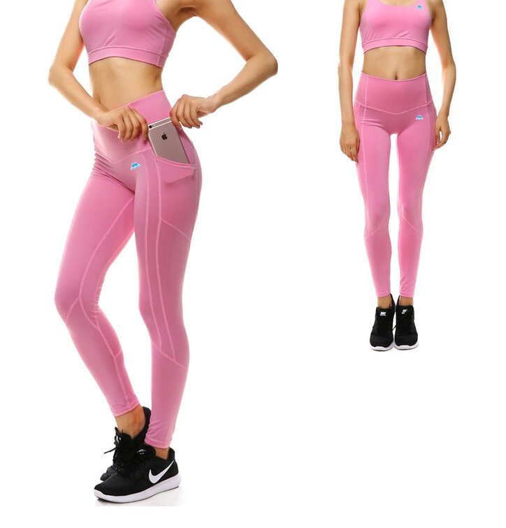 Damen Sport Leggings mit Tasche Rosa | Dedoles